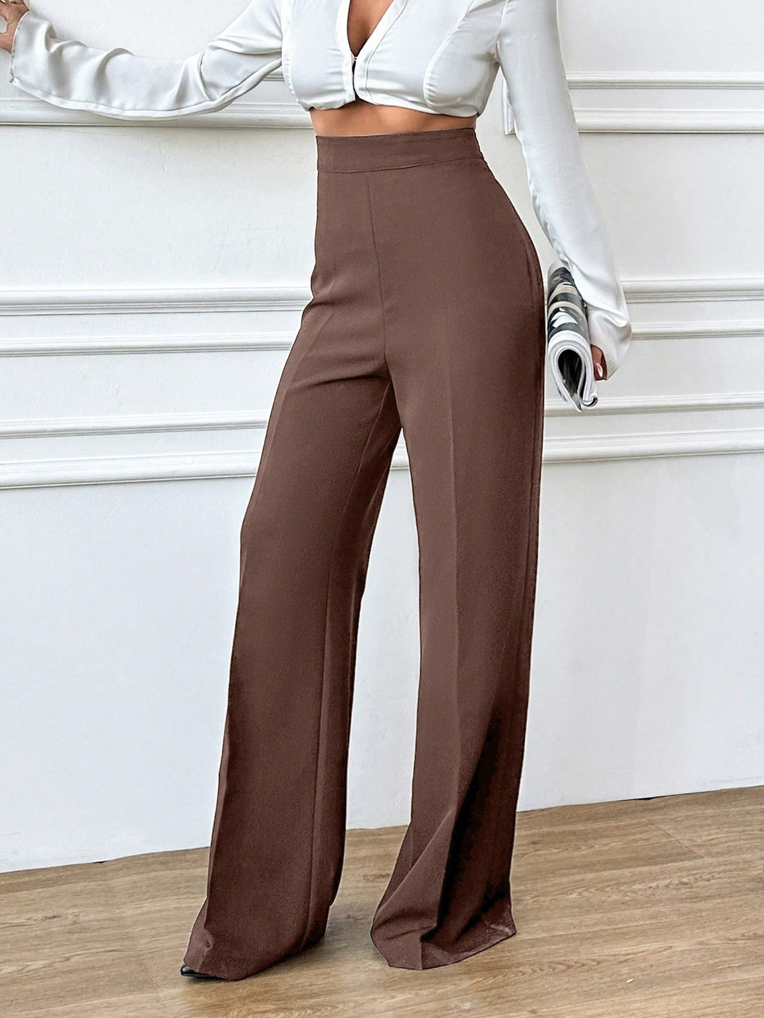 Pantaloni SHEIN, maro