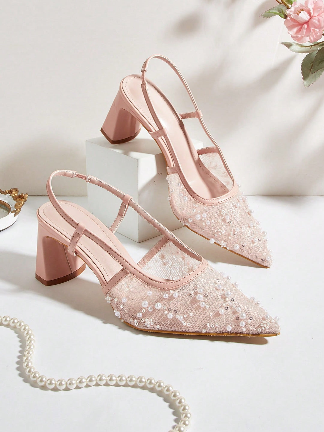 Pantofi cu toc SHEIN, roz