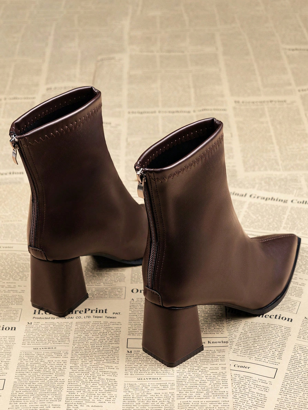 Botine SHEIN, maro