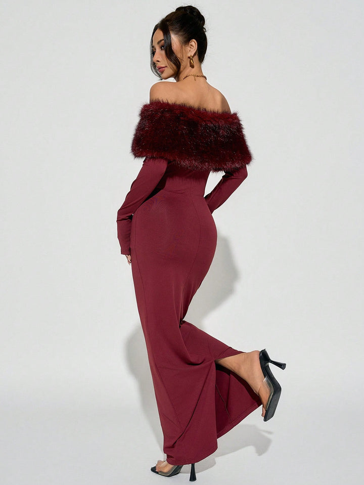 Rochie maxi SHEIN, vișiniu