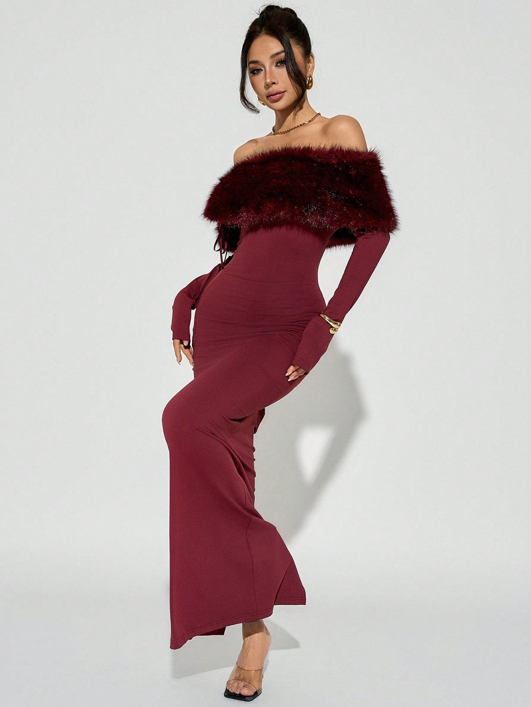 Rochie maxi SHEIN, vișiniu