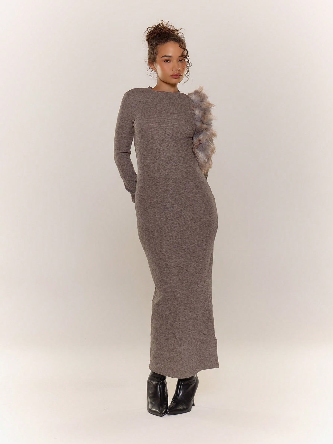 Rochie maxi SHEIN, gri
