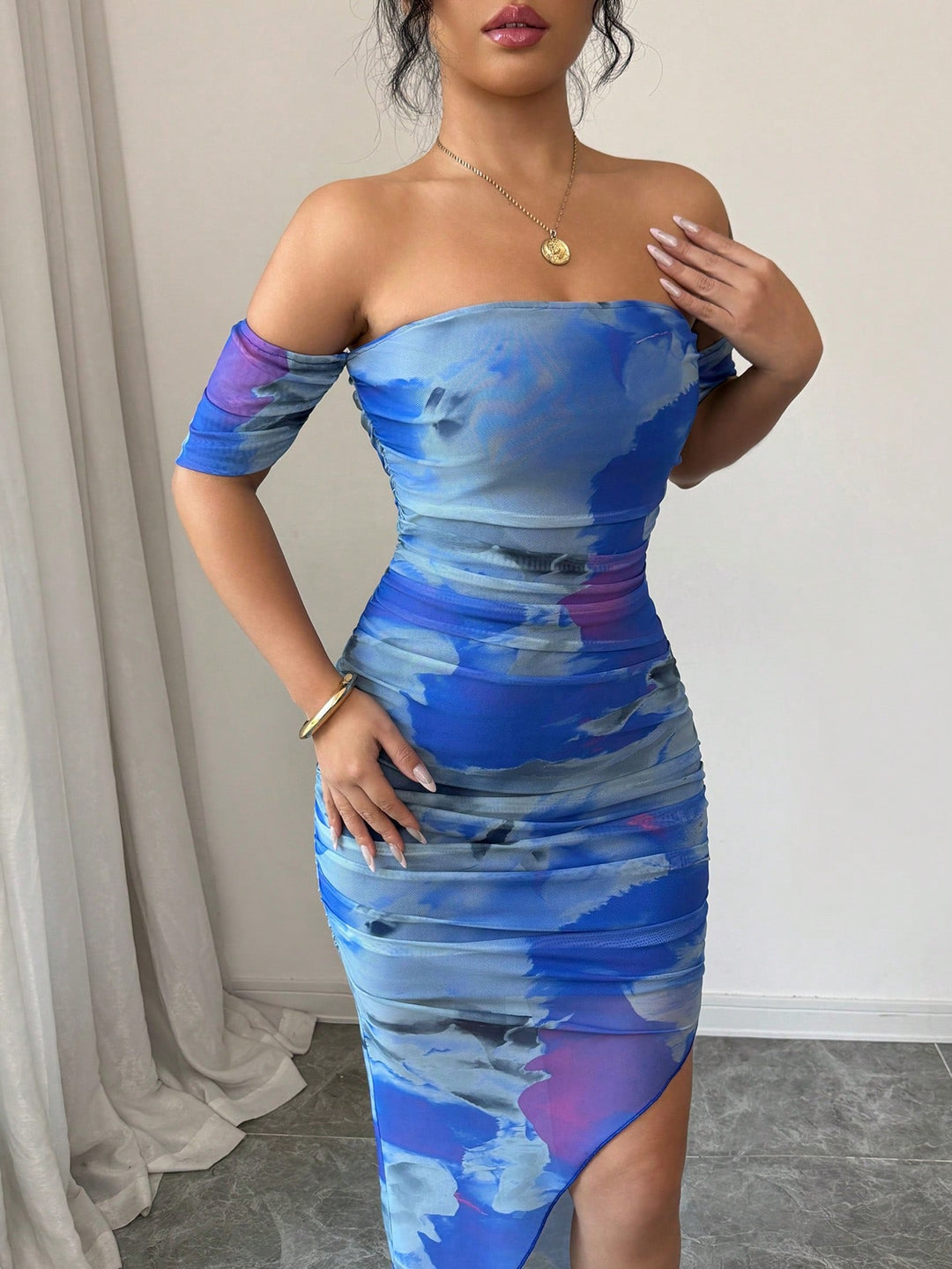 SHEIN midi ruha, színes mix
