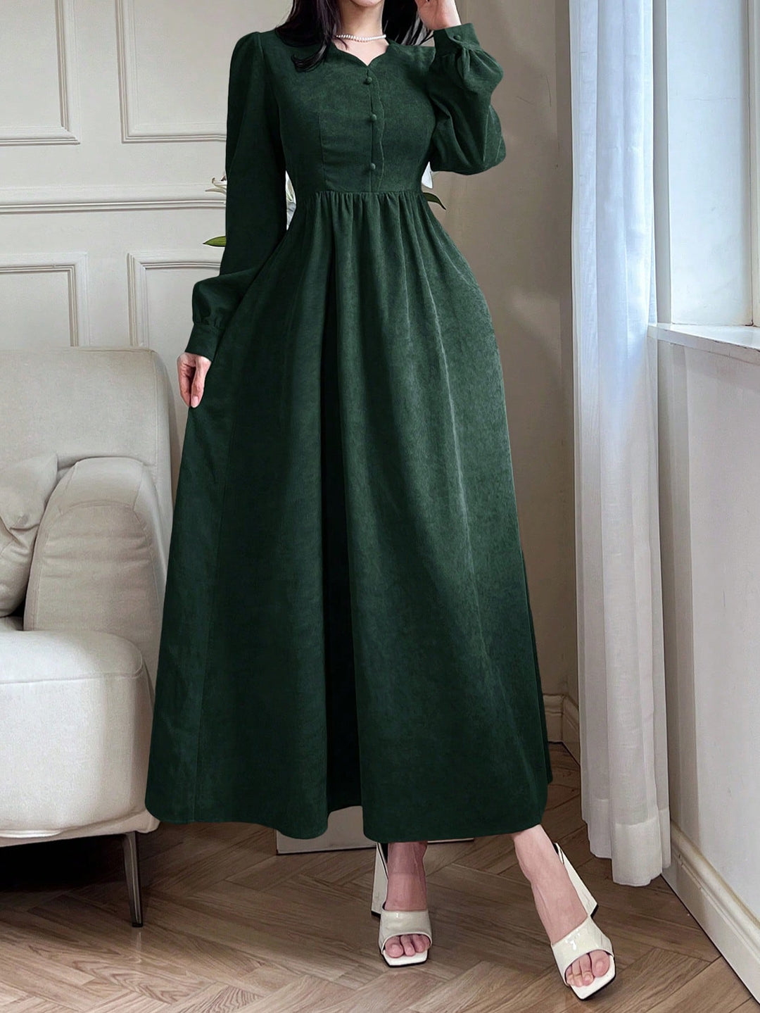 Rochie maxi SHEIN, verde