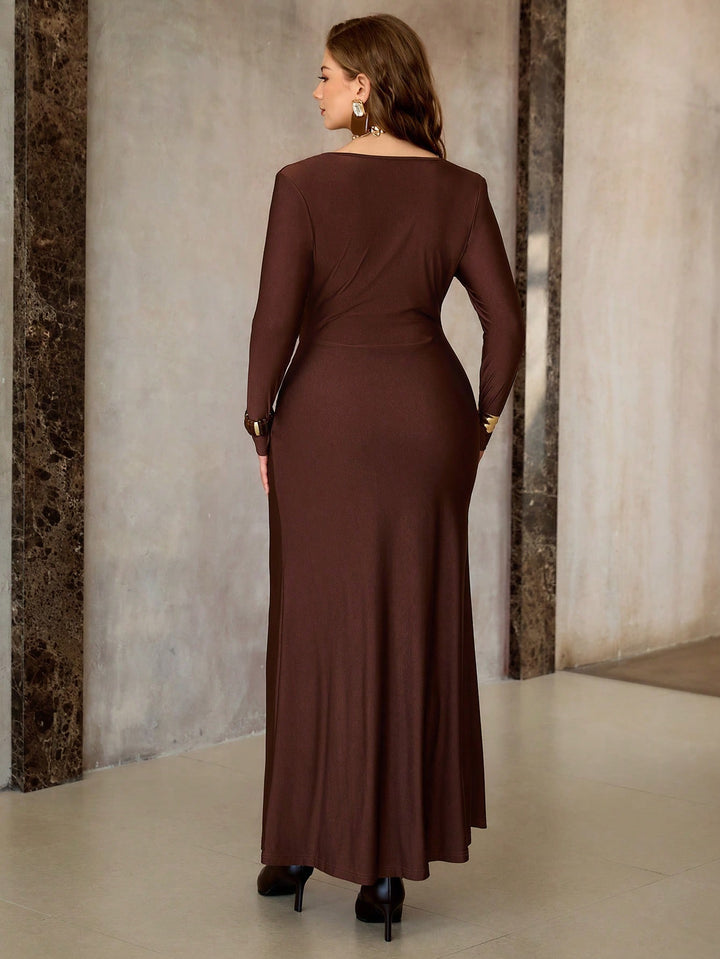 Rochie midi Shein Curve+, maro
