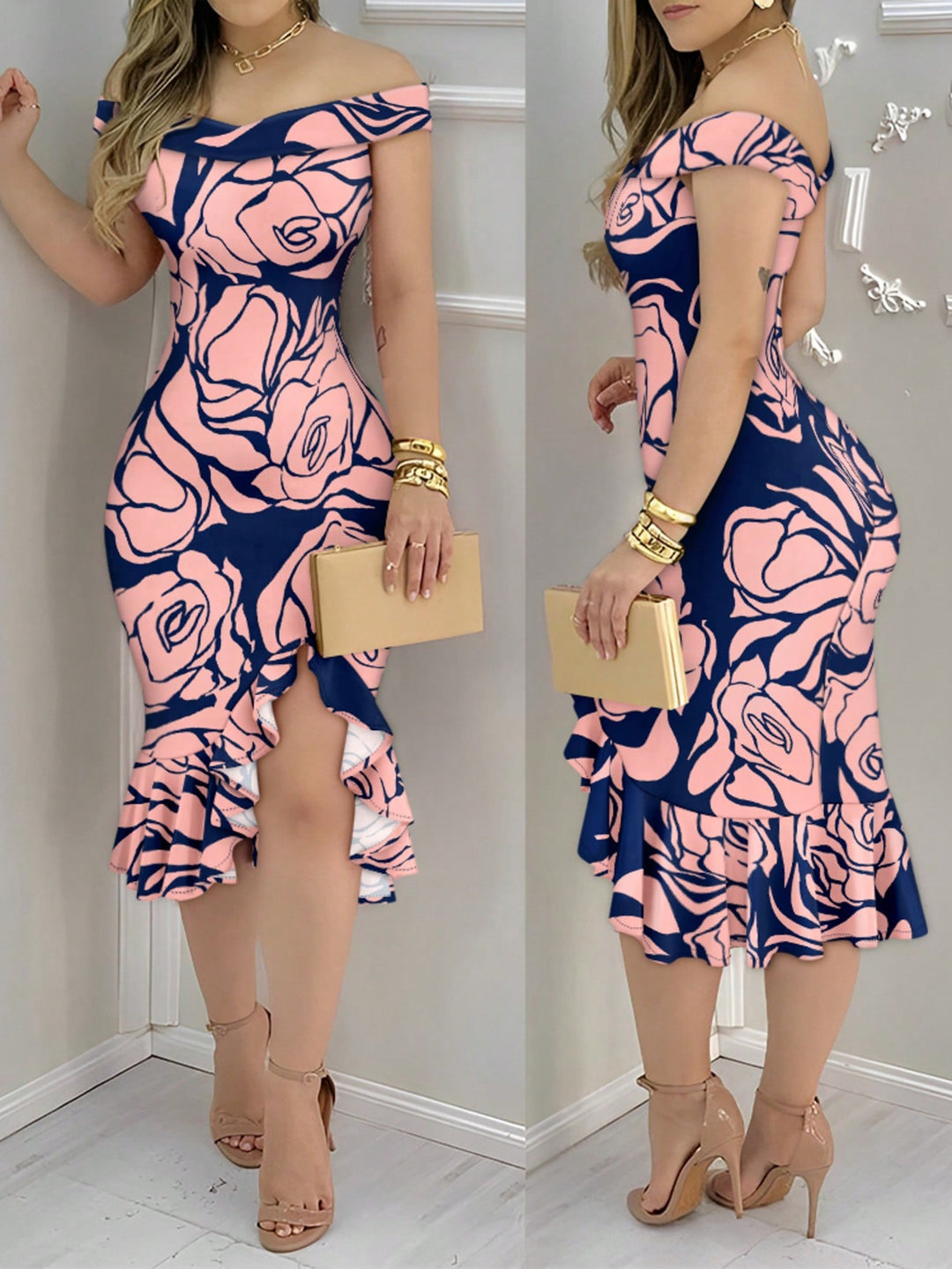 Rochie midi SHEIN, roz