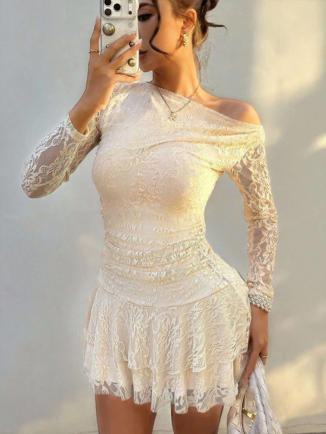 Rochie scurtă SHEIN, bej