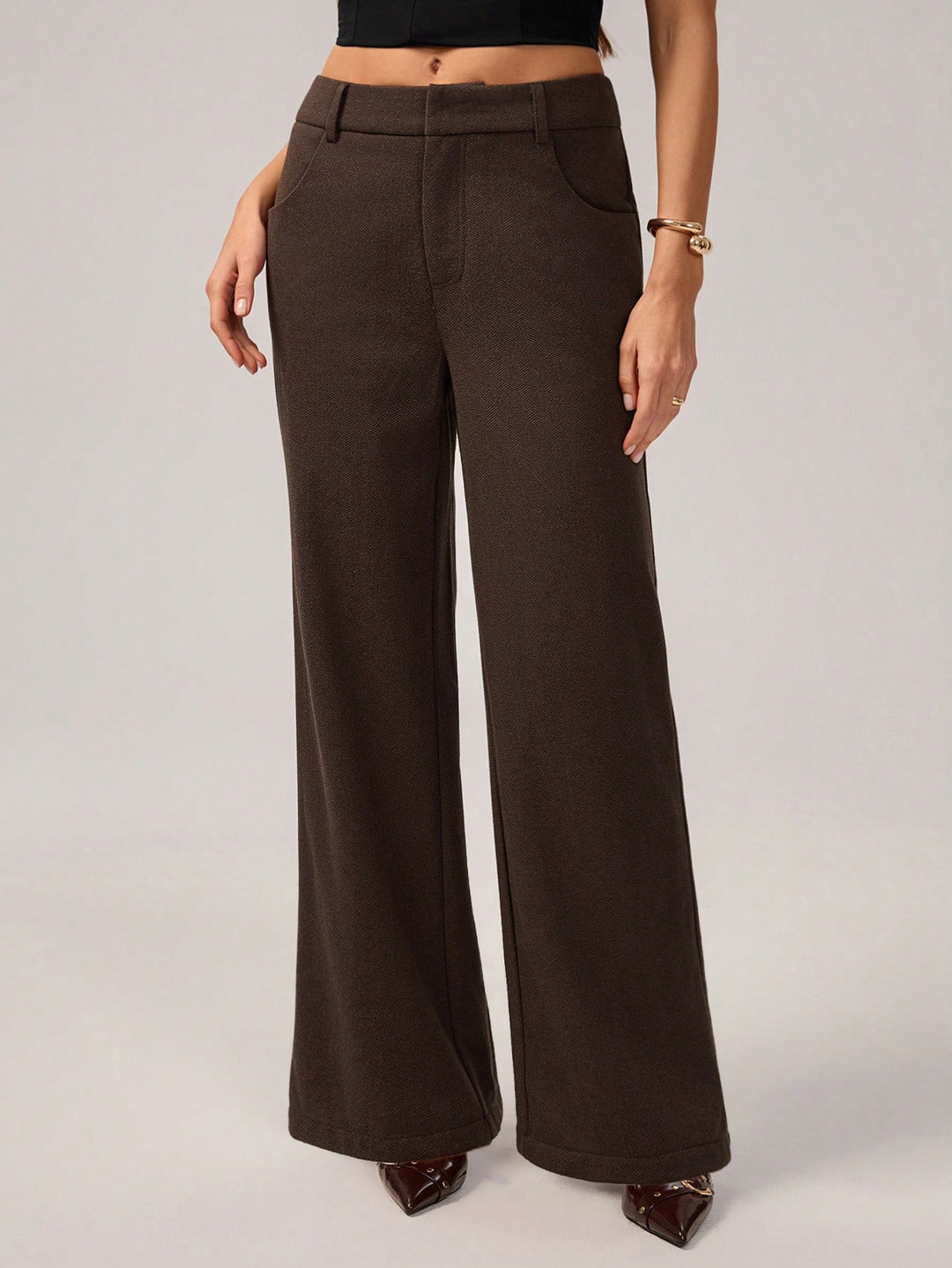 Pantaloni SHEIN, maro