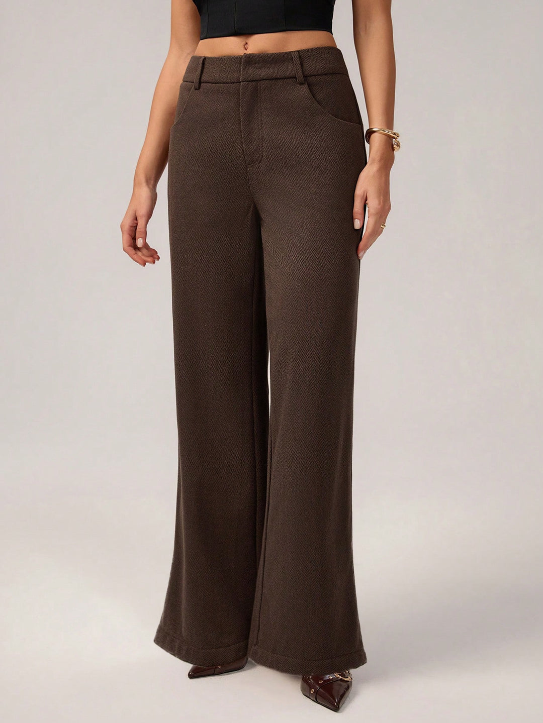 Pantaloni SHEIN, maro