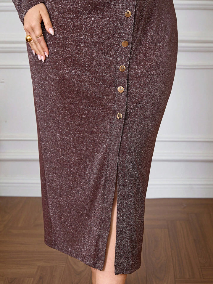 Rochie midi SHEIN, maro