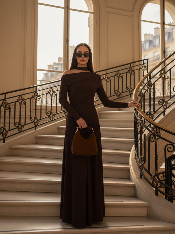 Rochie maxi SHEIN, maro