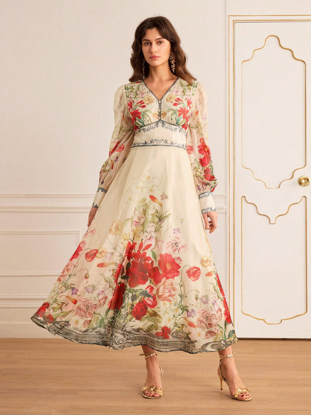 Rochie maxi SHEIN, bej
