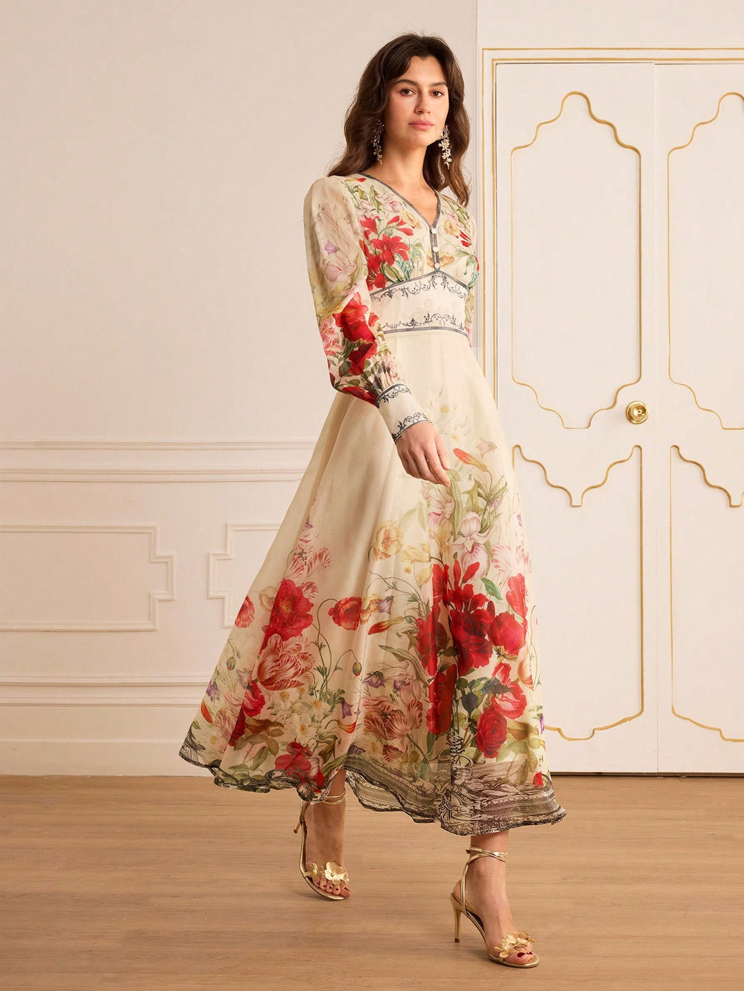 Rochie maxi SHEIN, bej