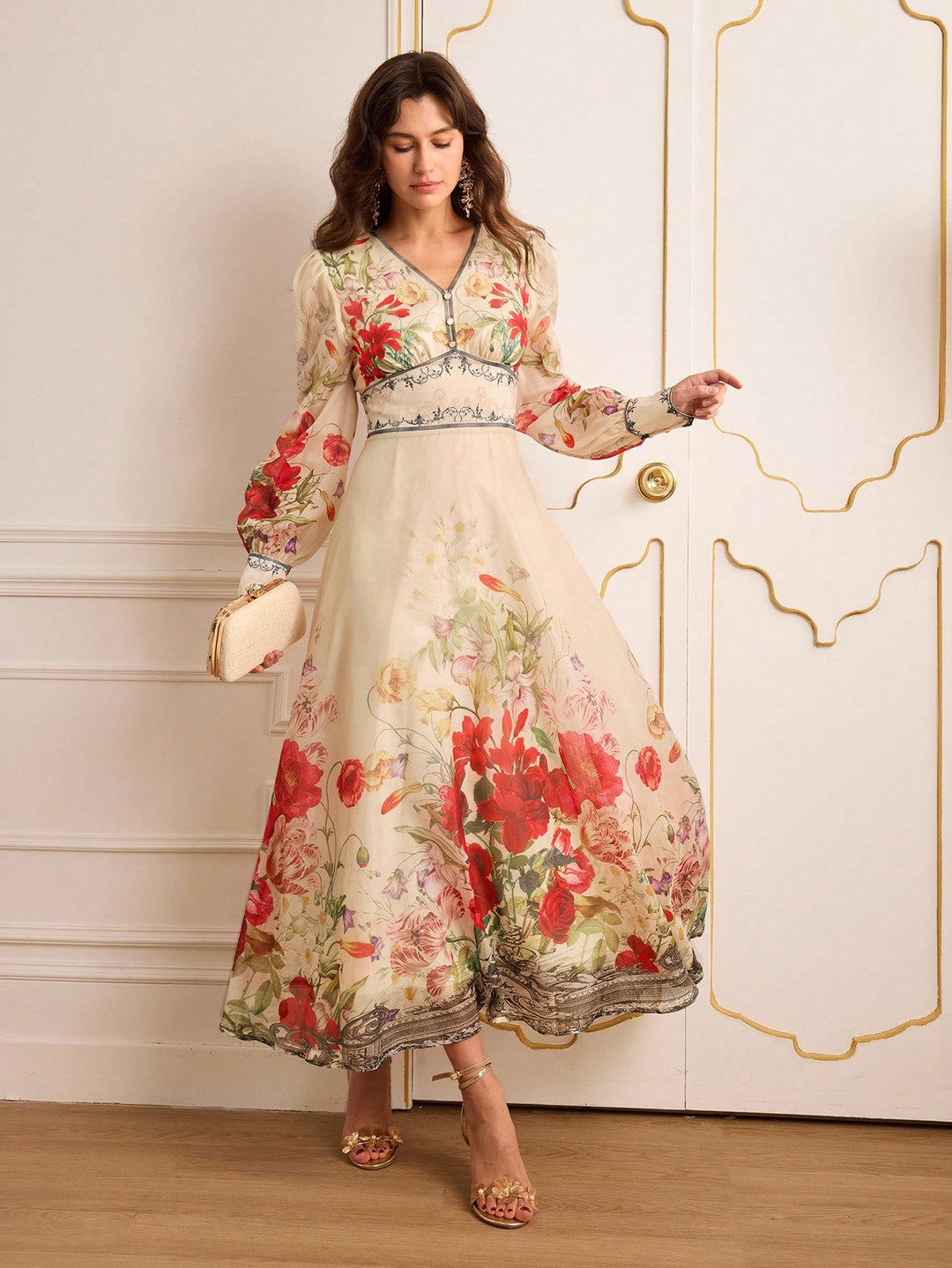 Rochie maxi SHEIN, bej