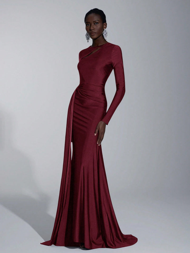 SHEIN maxi ruha, bordó