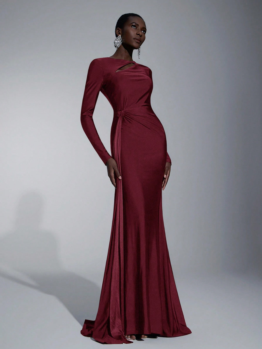 SHEIN maxi ruha, bordó