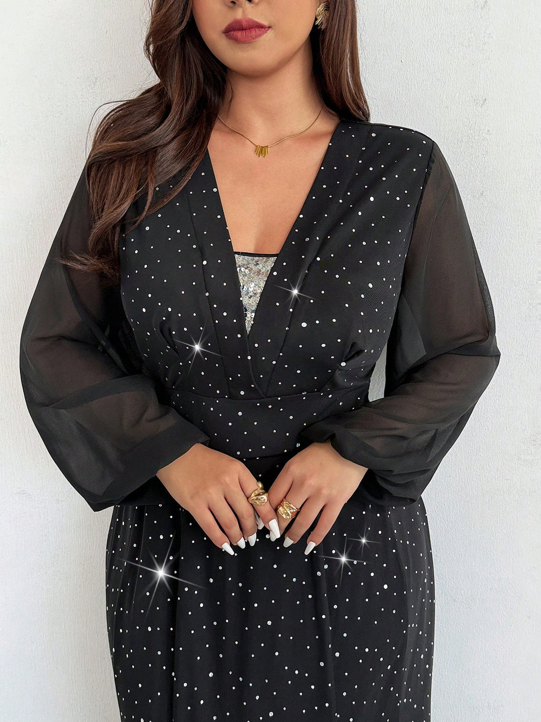 Rochie maxi Shein Curve+, negru