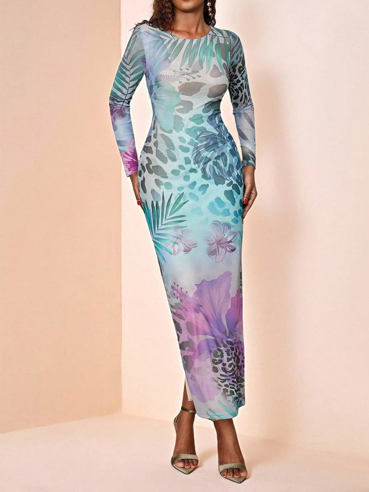 Rochie maxi SHEIN, mix culori