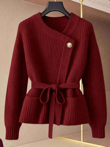 Cardigan SHEIN, vișiniu