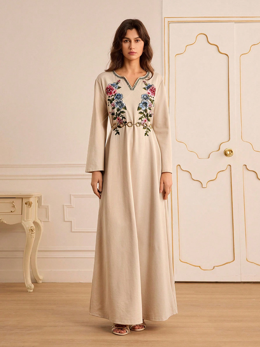 Rochie maxi SHEIN, kaki