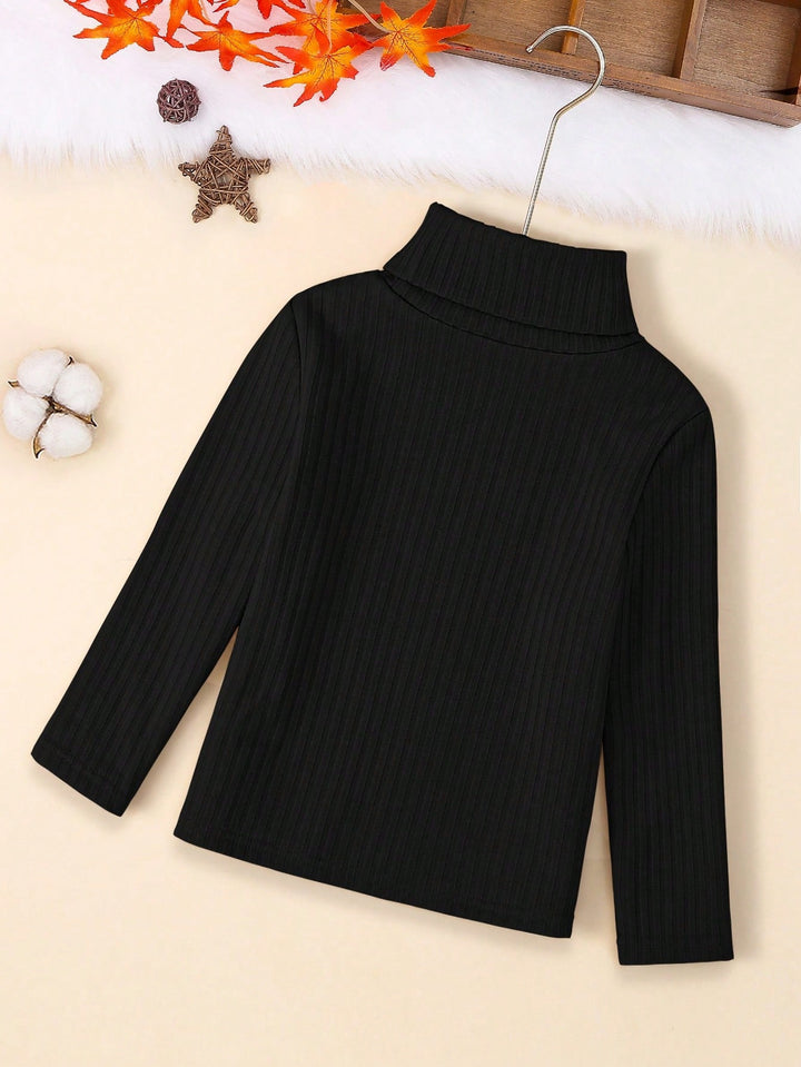 Tricou cu guler tip sturtleneck SHEIN, negru