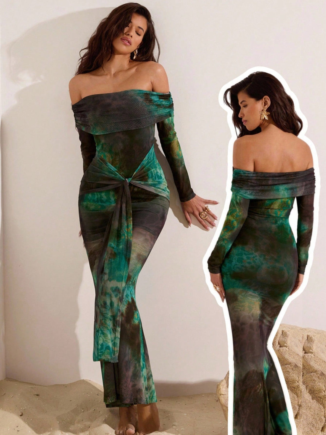 Rochie maxi SHEIN, verde