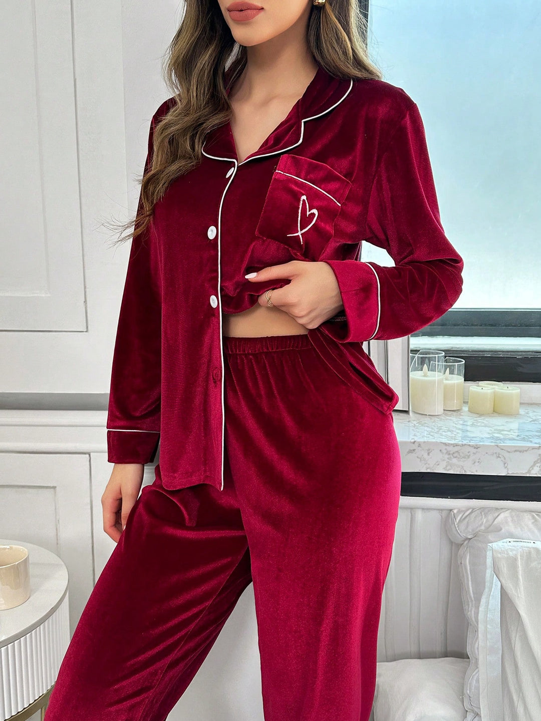 Pijama SHEIN, vișiniu