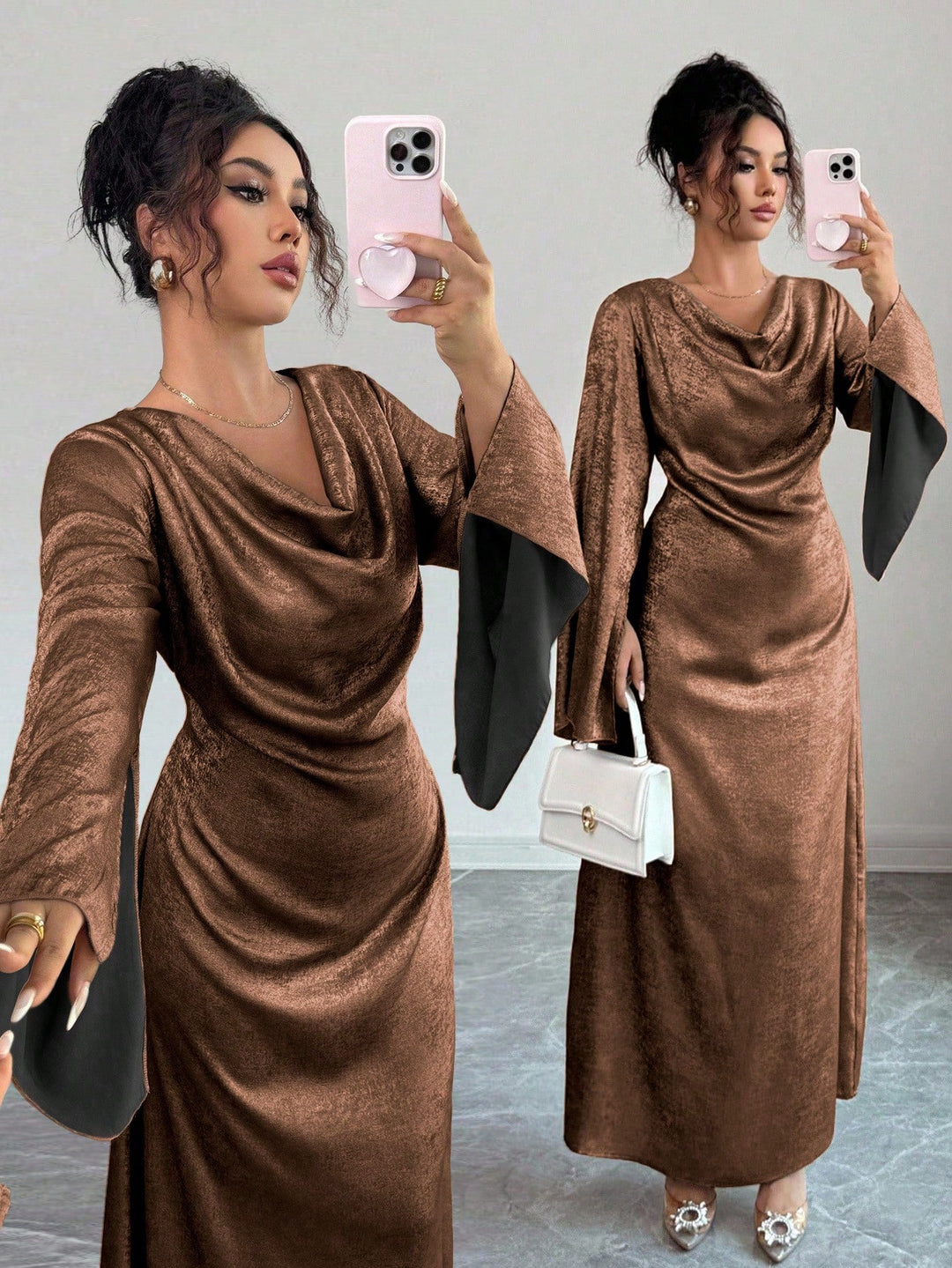 SHEIN maxi ruha, barna
