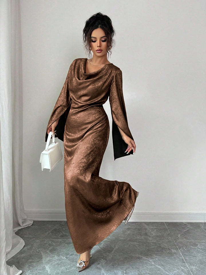 SHEIN maxi ruha, barna
