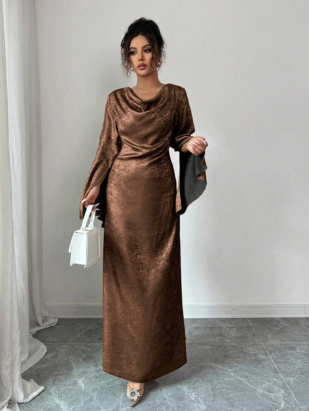 SHEIN maxi ruha, barna