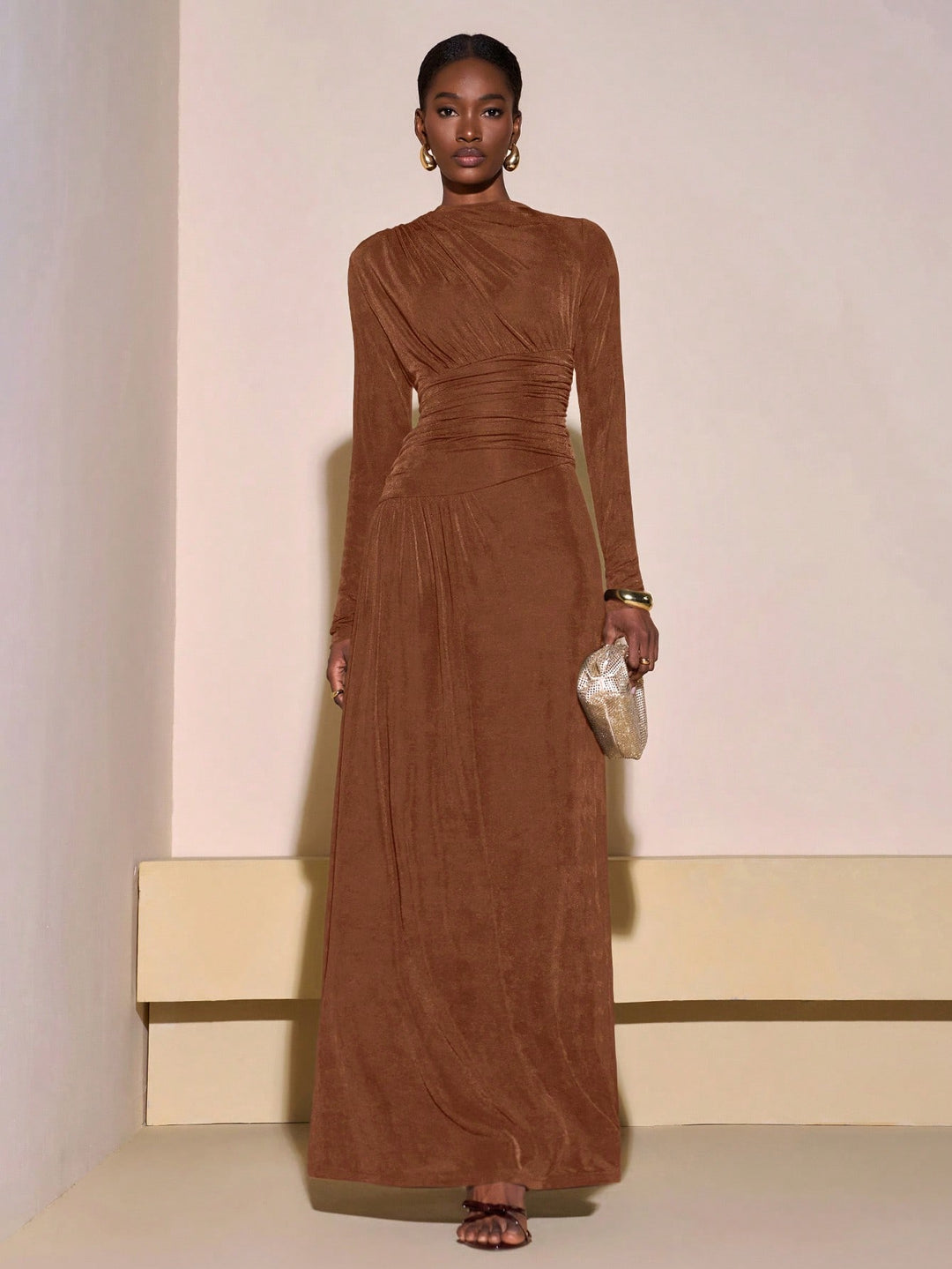 Rochie maxi SHEIN, maro