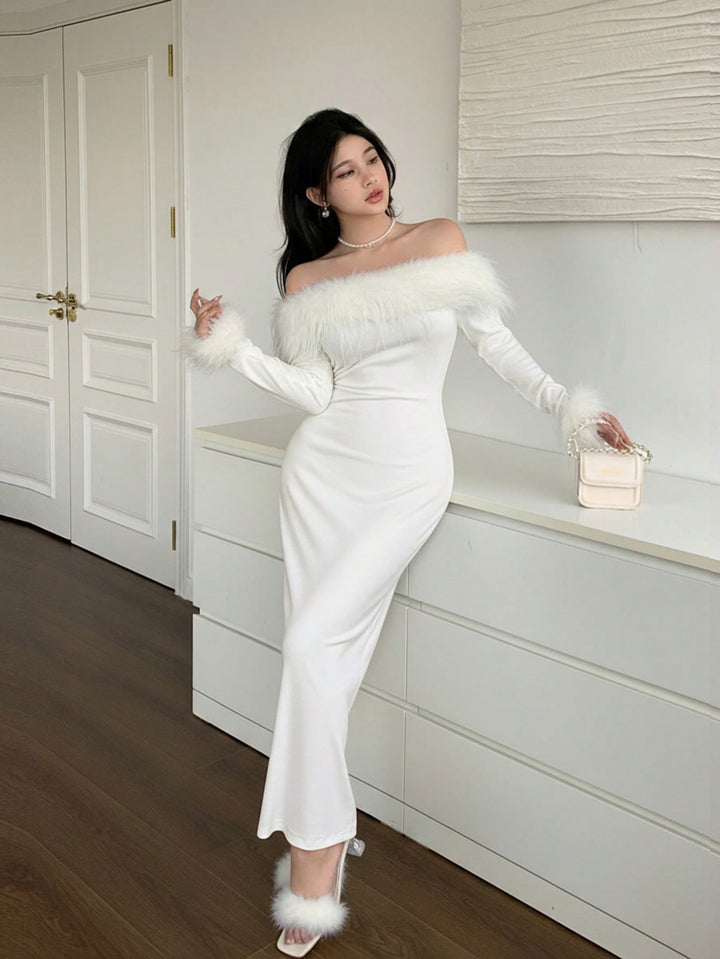 Rochie midi SHEIN, alb