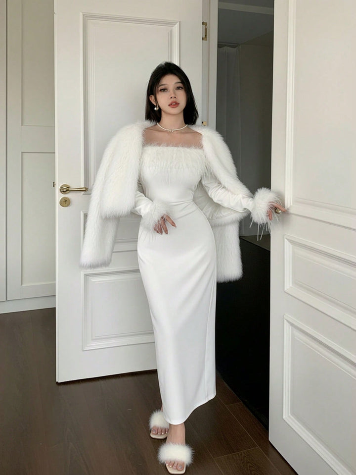 Rochie midi SHEIN, alb