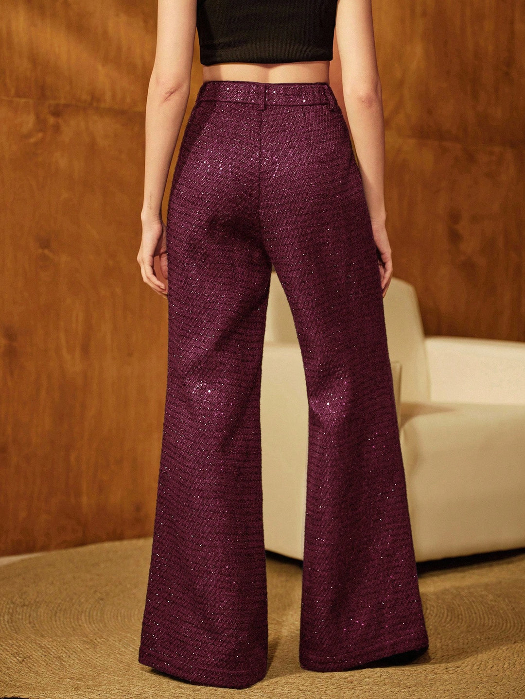 Pantaloni SHEIN, vișiniu
