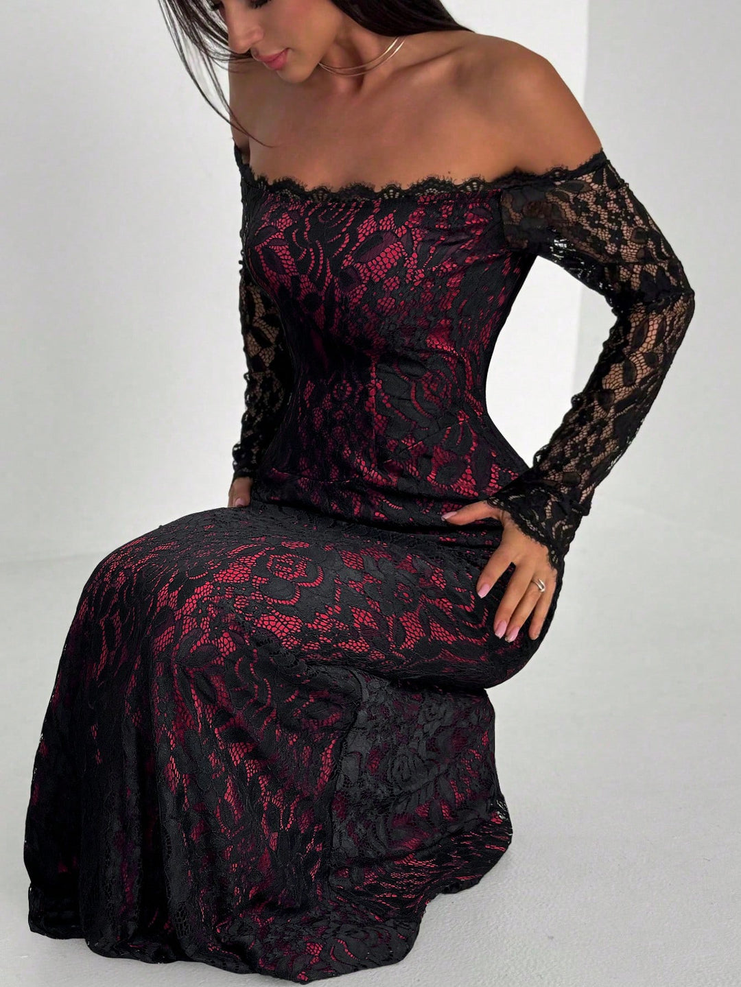 Rochie maxi SHEIN, vișiniu