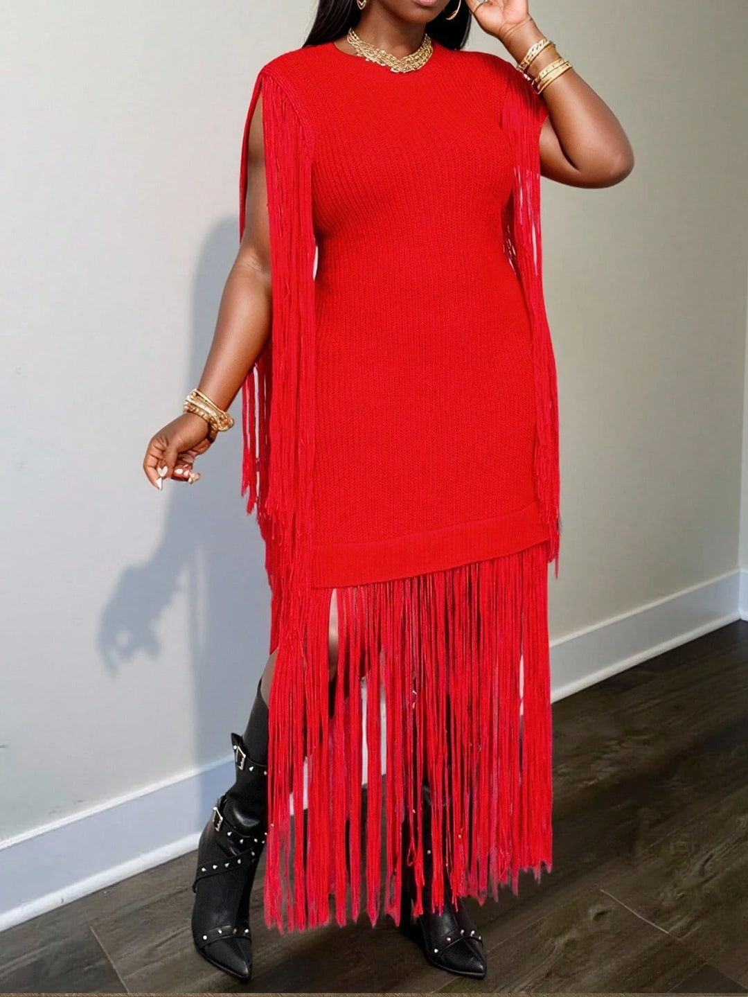 SHEIN maxi ruha, piros