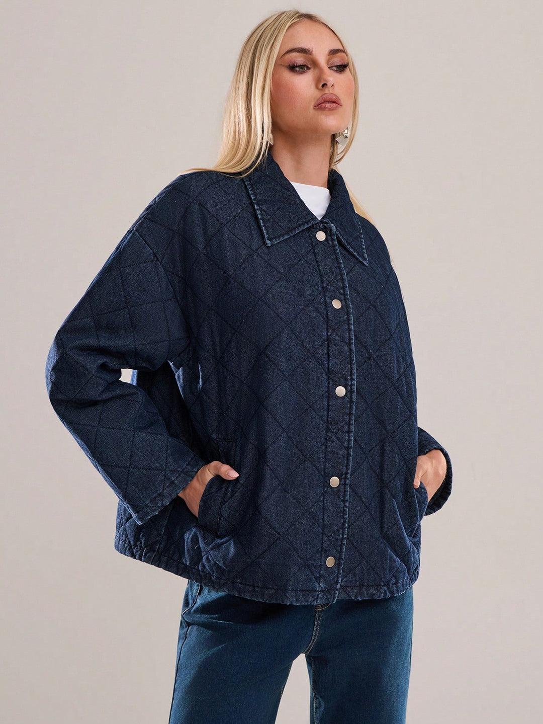 Jachetă din denim SHEIN, albastru