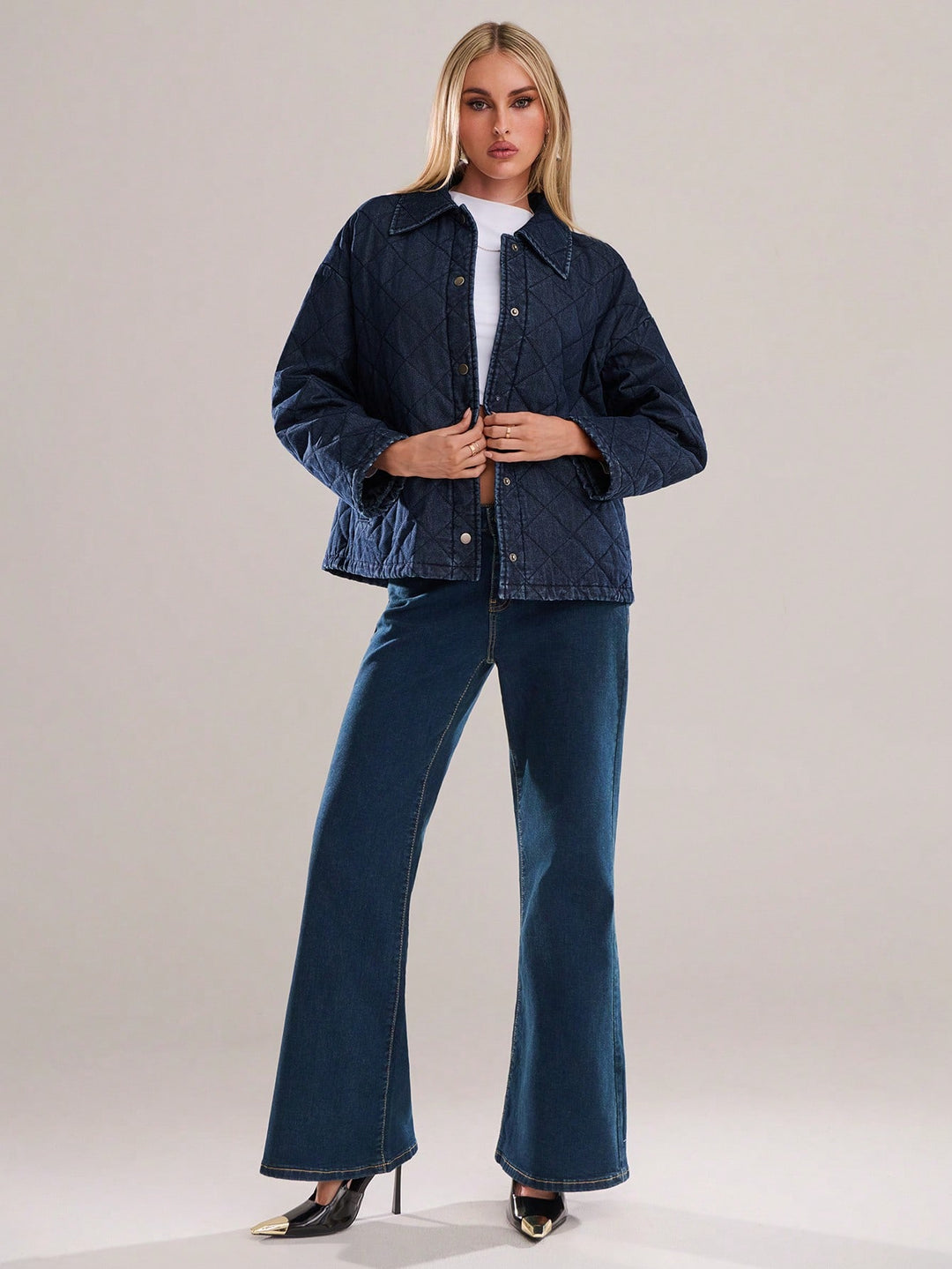 Jachetă din denim SHEIN, albastru