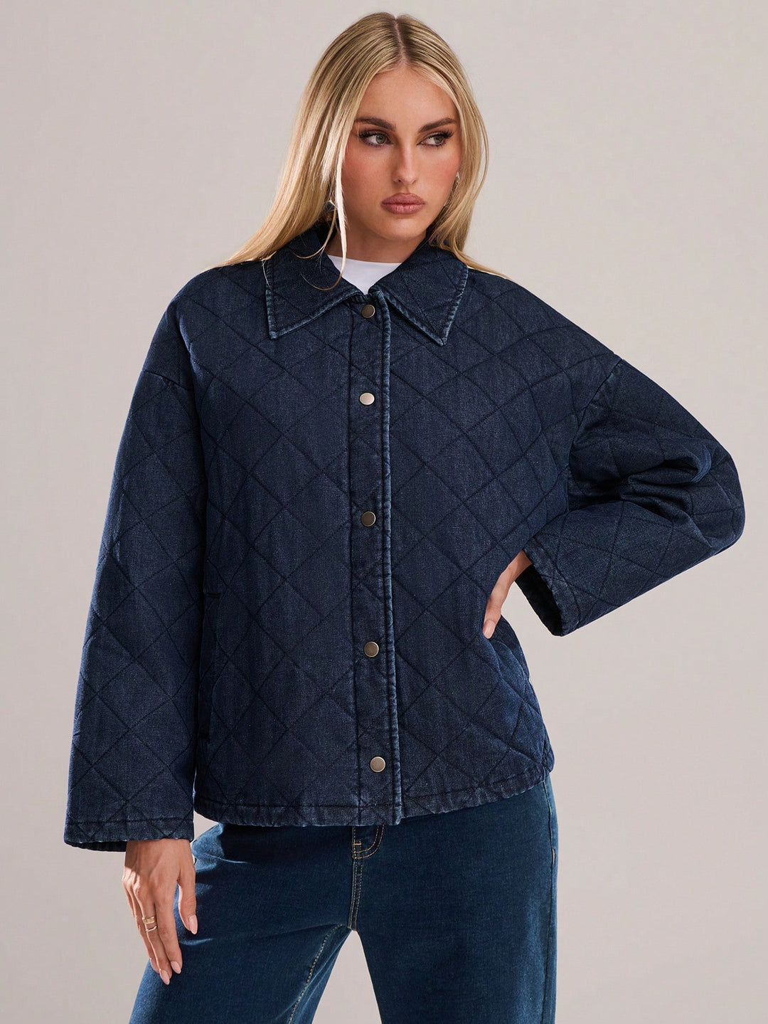 Jachetă din denim SHEIN, albastru