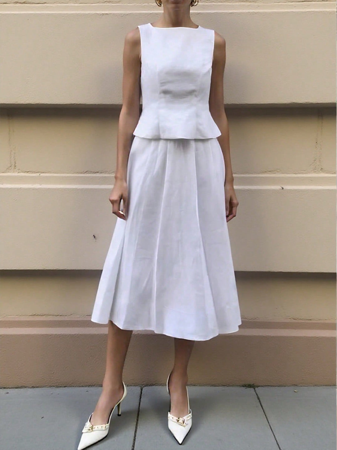 Rochie midi SHEIN, alb