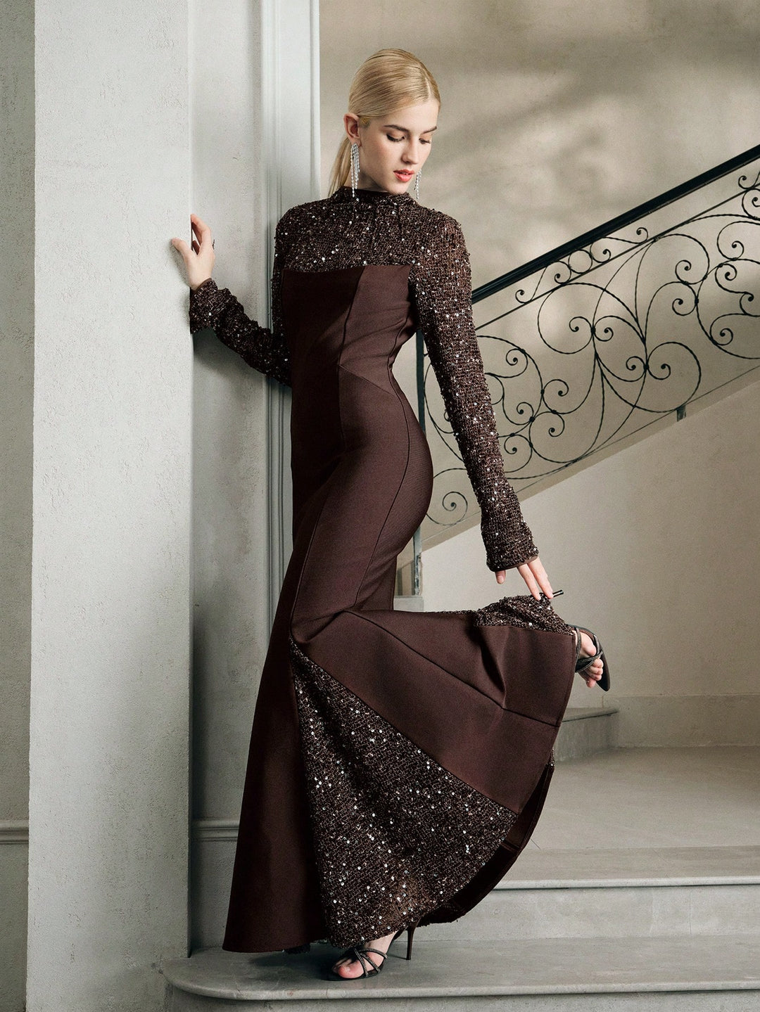 Rochie maxi SHEIN, maro