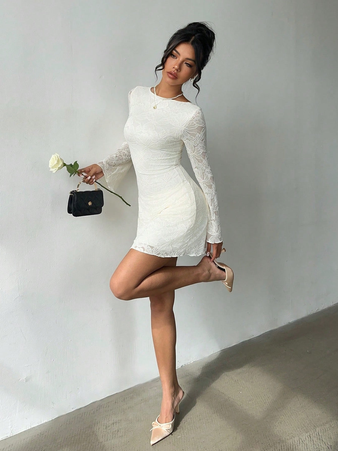 Rochie mini SHEIN, alb