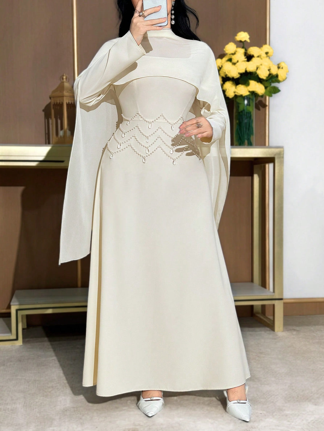 Rochie maxi SHEIN, bej