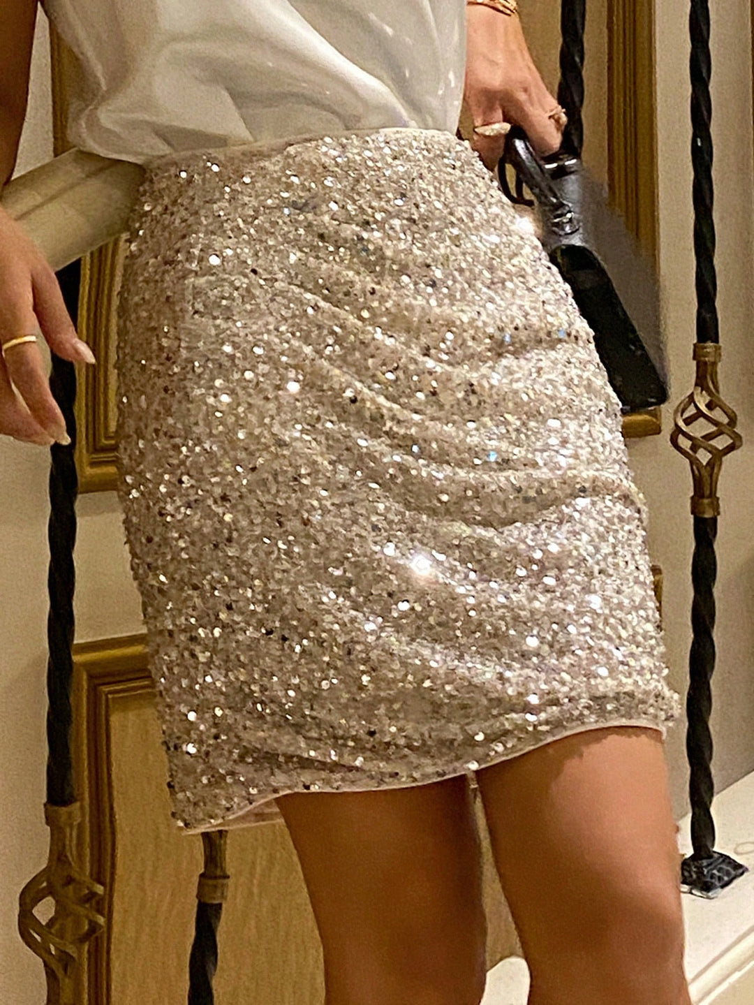 SHEIN miniszoknya, bézs