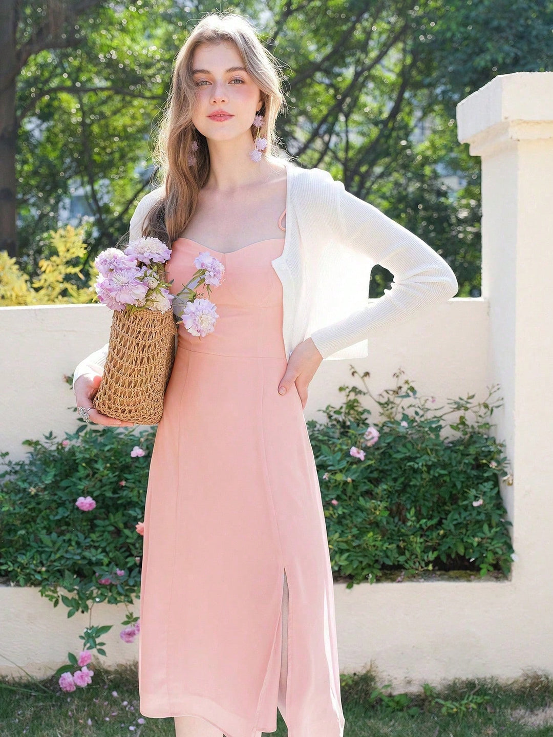 Rochie midi SHEIN, roz
