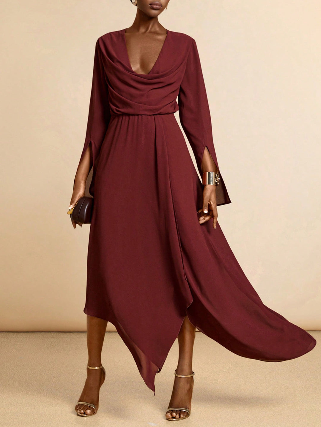 Rochie maxi SHEIN, maro