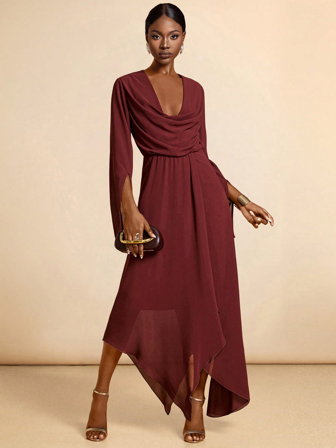 Rochie maxi SHEIN, maro