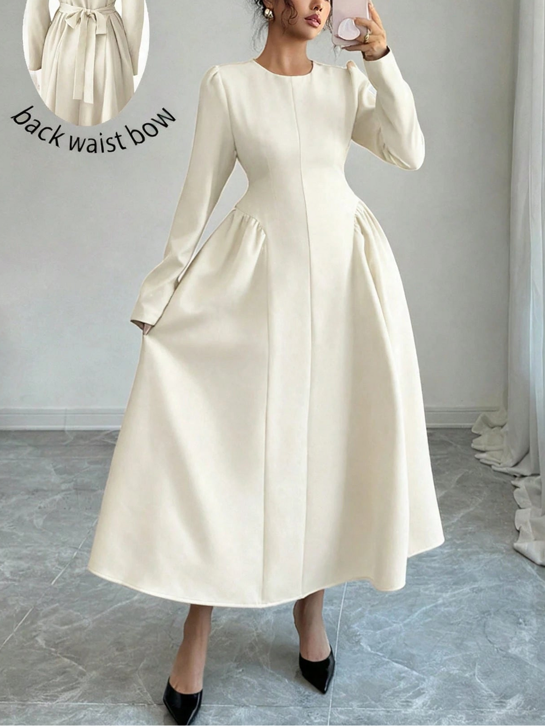Rochie maxi Shein, crem