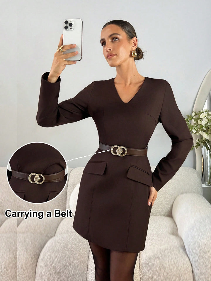 Rochie scurtă SHEIN, maro