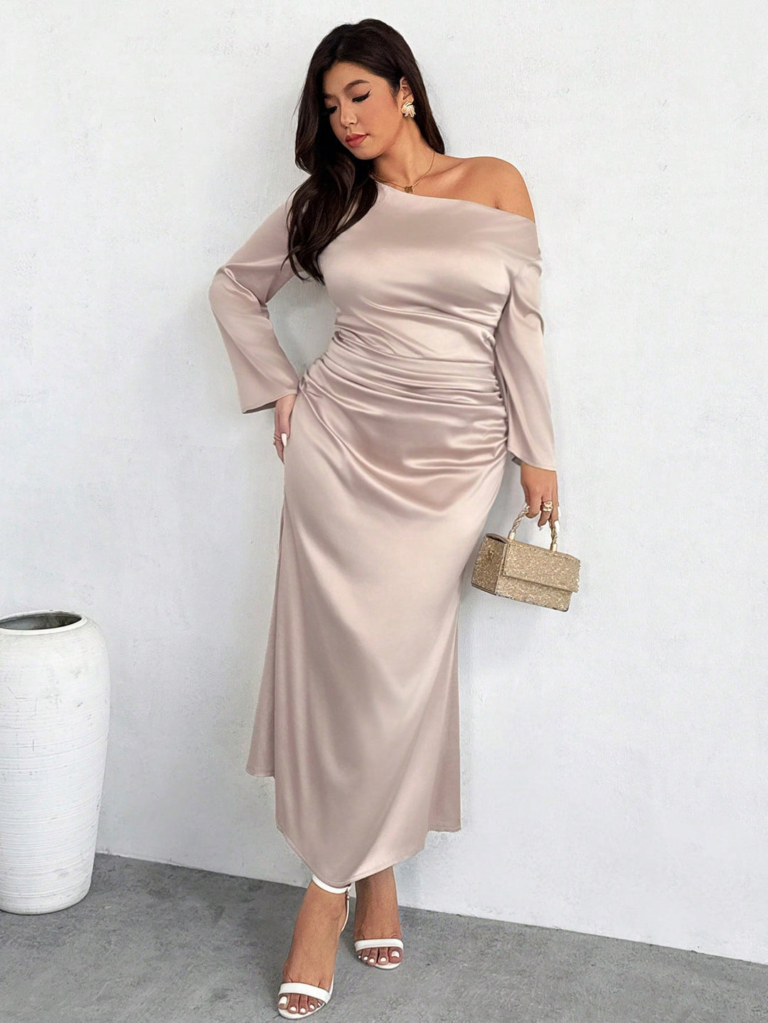 SHEIN maxi ruha, bézs